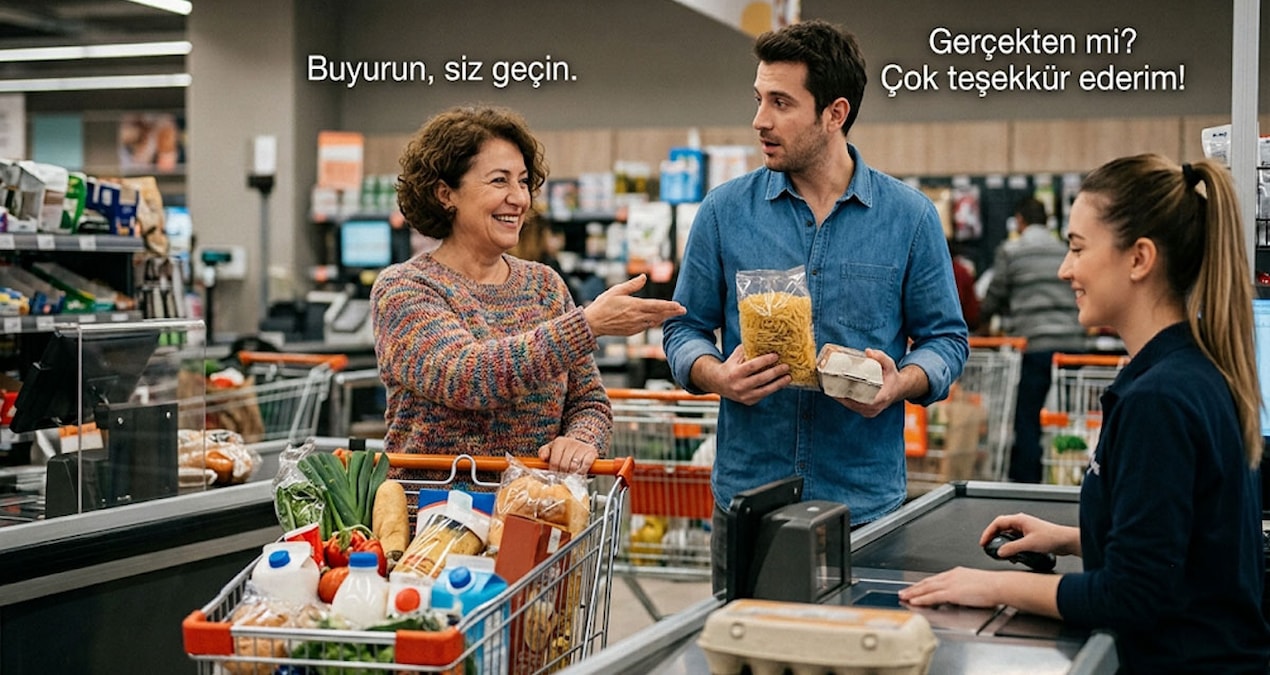 Psikolojiye gore markette onunuze birinin gecmesine izin veriyorsaniz sadece nazik degilsiniz vBI8JUmI